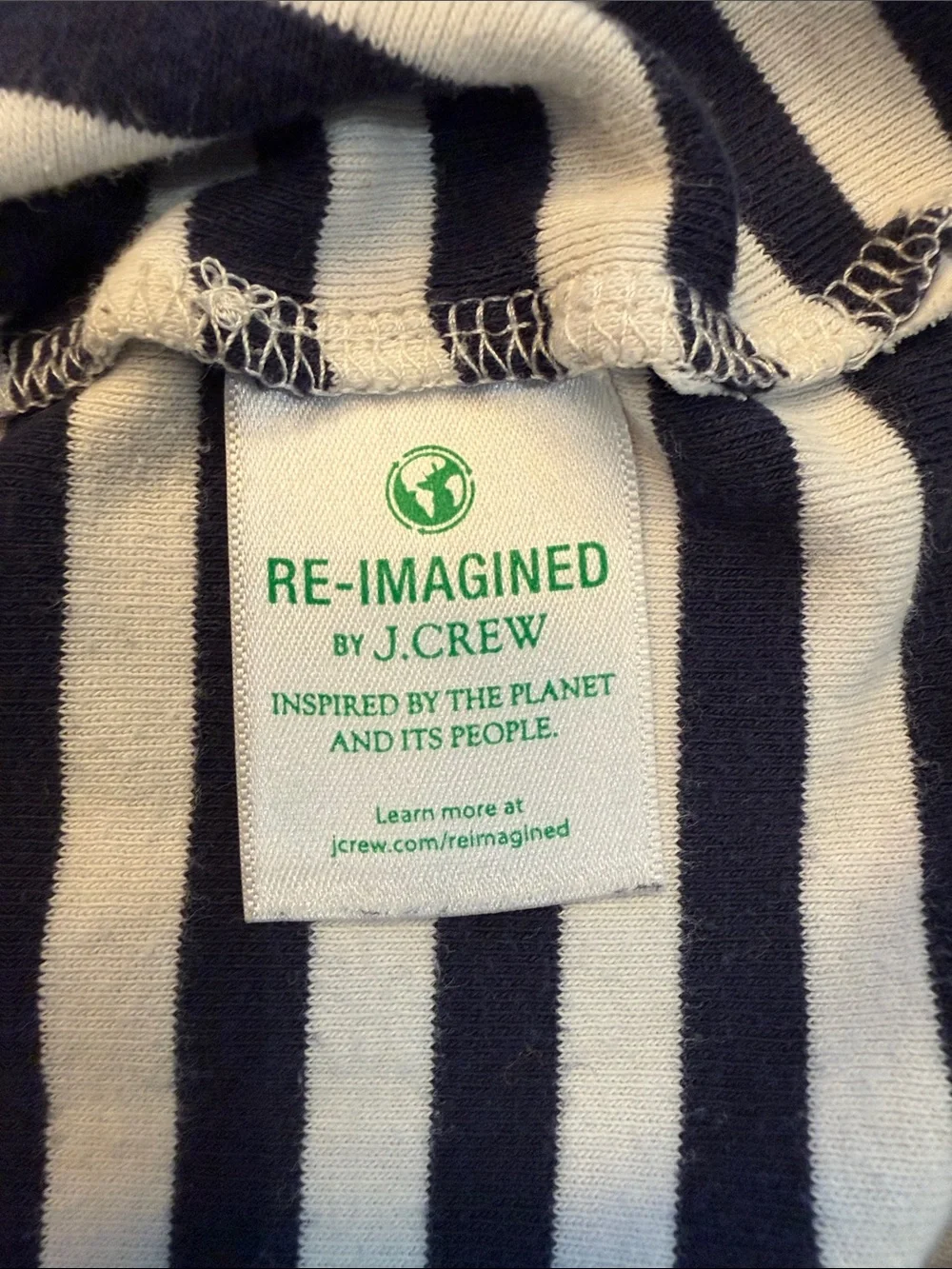 Striped Crewneck Short Sleeve Top - Navy & White. J CREW